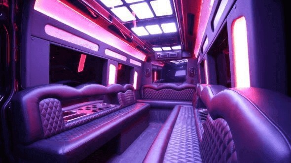 Interior of Charter Bus Company Milwaukee's 15 Passenger Party Bus in Milwaukee
