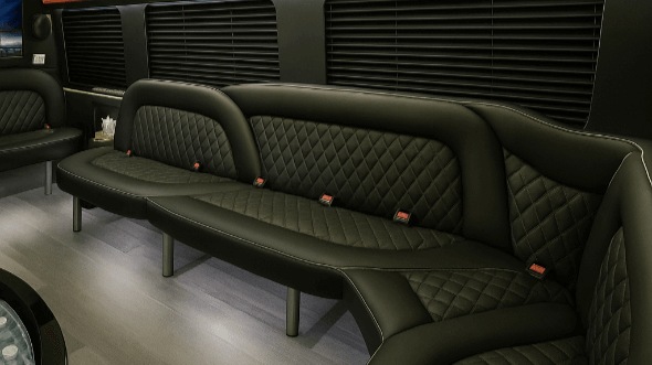 Interior of Charter Bus Company Eau Claire's 18 Passenger Party Bus in Eau Claire