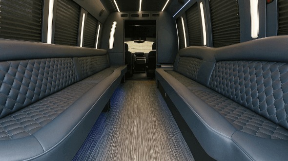 Interior of Charter Bus Company Racine's 20 Passenger Party Bus in Racine