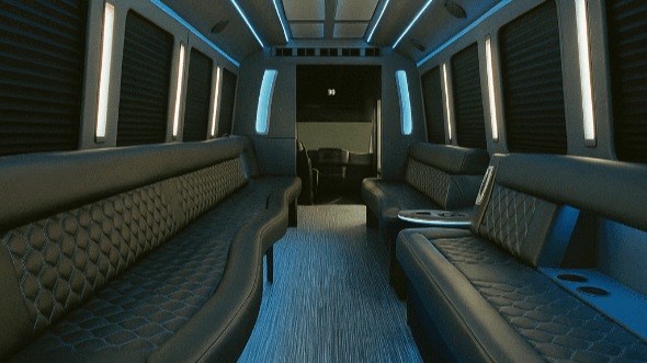 Interior of Charter Bus Company Appleton's 25 Passenger Party Bus in Appleton