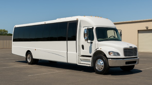 Exterior of Charter Bus Company West Allis's 25 Passenger Party Bus in West Allis