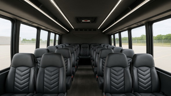 Interior of Charter Bus Company Green Bay's 28 Passenger Minibus in Green Bay