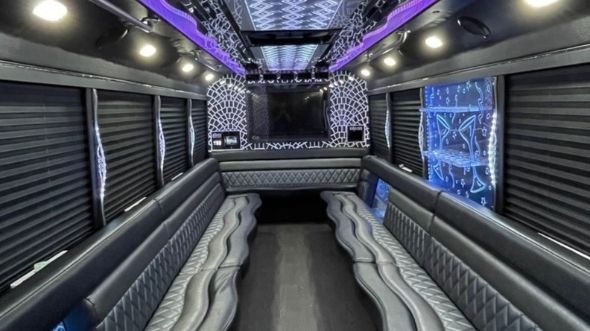 Interior of Charter Bus Company Kenosha's 28 Passenger Party Bus in Kenosha