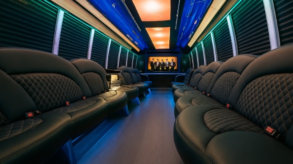 Interior of Charter Bus Company Milwaukee's 28 Passenger Party Bus in Milwaukee
