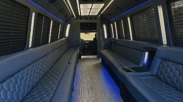 Interior of Charter Bus Company Racine's 30 Passenger Party Bus in Racine