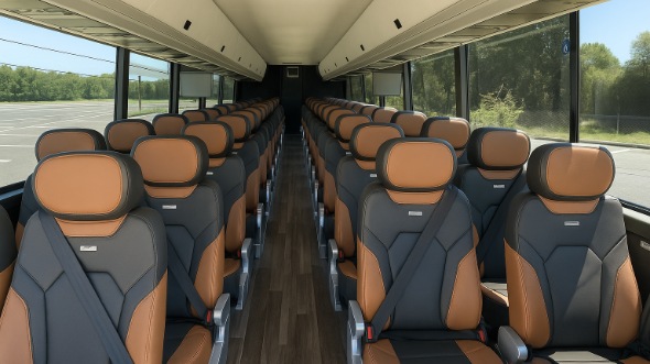 Interior of Charter Bus Company Green Bay's 40 Passenger Charter Bus in Green Bay