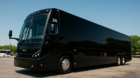 Exterior of Charter Bus Company Green Bay's 46 Passenger Charter Bus in Green Bay