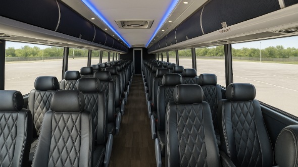 Interior of Charter Bus Company Green Bay's 46 Passenger Charter Bus in Green Bay