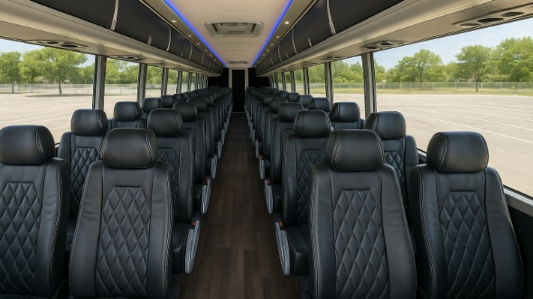 Interior of Charter Bus Company Green Bay's 48 Passenger Charter Bus in Green Bay