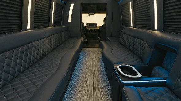 Interior of Charter Bus Company Waukesha's 50 Passenger Party Bus in Waukesha