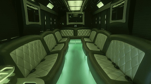 green bay 40 passenger party bus inside